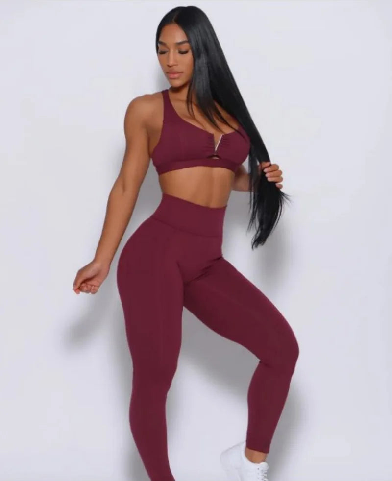 Yoga Set 2pcs Seamless Women Sportswear Workout Clothes Athletic Wear