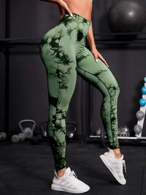 Seamless High Waist Leggings Women Tie Dye Leggings Fitness Sports