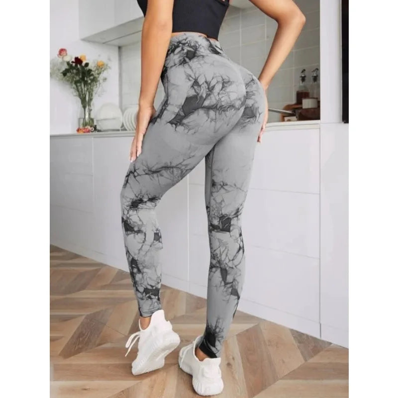 Seamless High Waist Leggings Women Tie Dye Leggings Fitness Sports