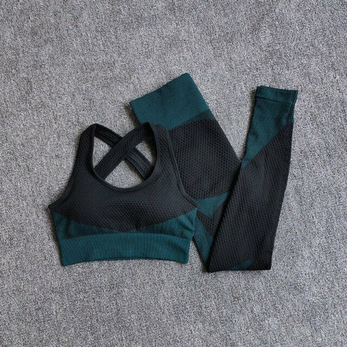 High Waist Leggings+Sport Bra Women Seamless Yoga Set Fitness Clothing